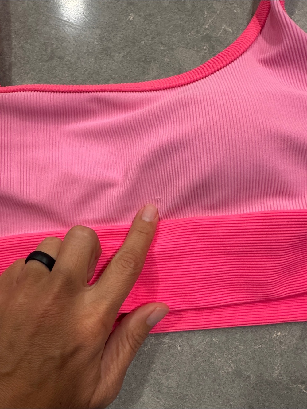 LainSnow Pink Ombre Ribbed Two-Piece Bikini - Picture 4 of 6